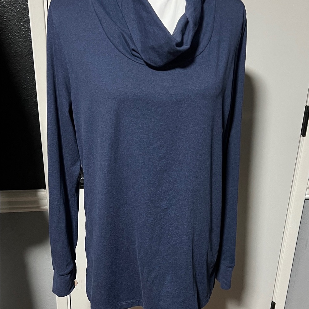 Maika Navy Blue Cowl Neck Top
